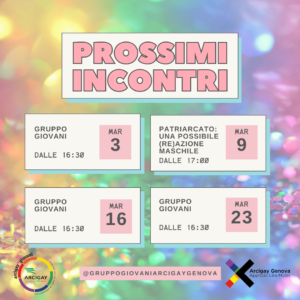 GRUPPO GIOVANI | Incontro LGBTQIA+ under 30 @ Arcigay Genova